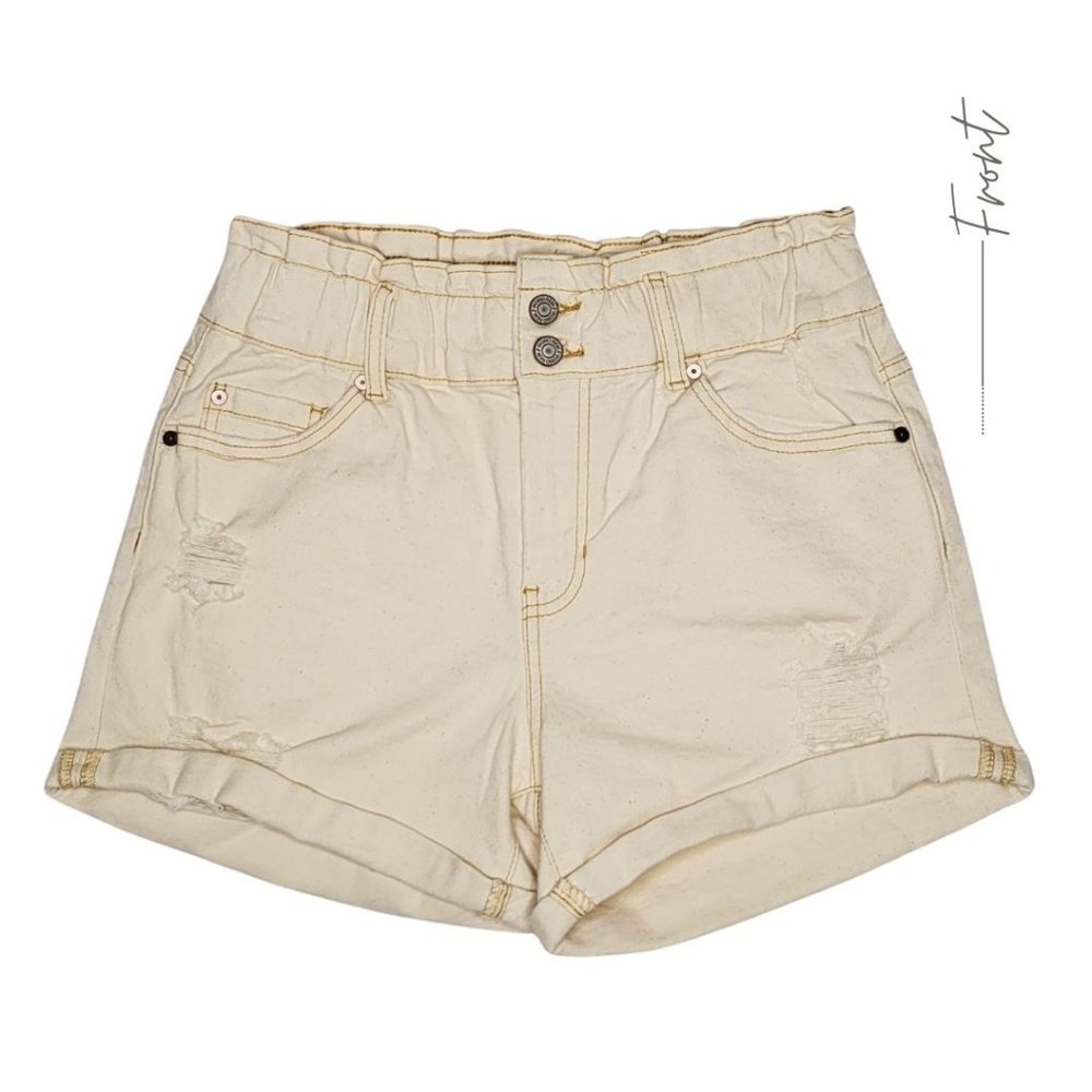 3” CREAM DENIM SHORTS